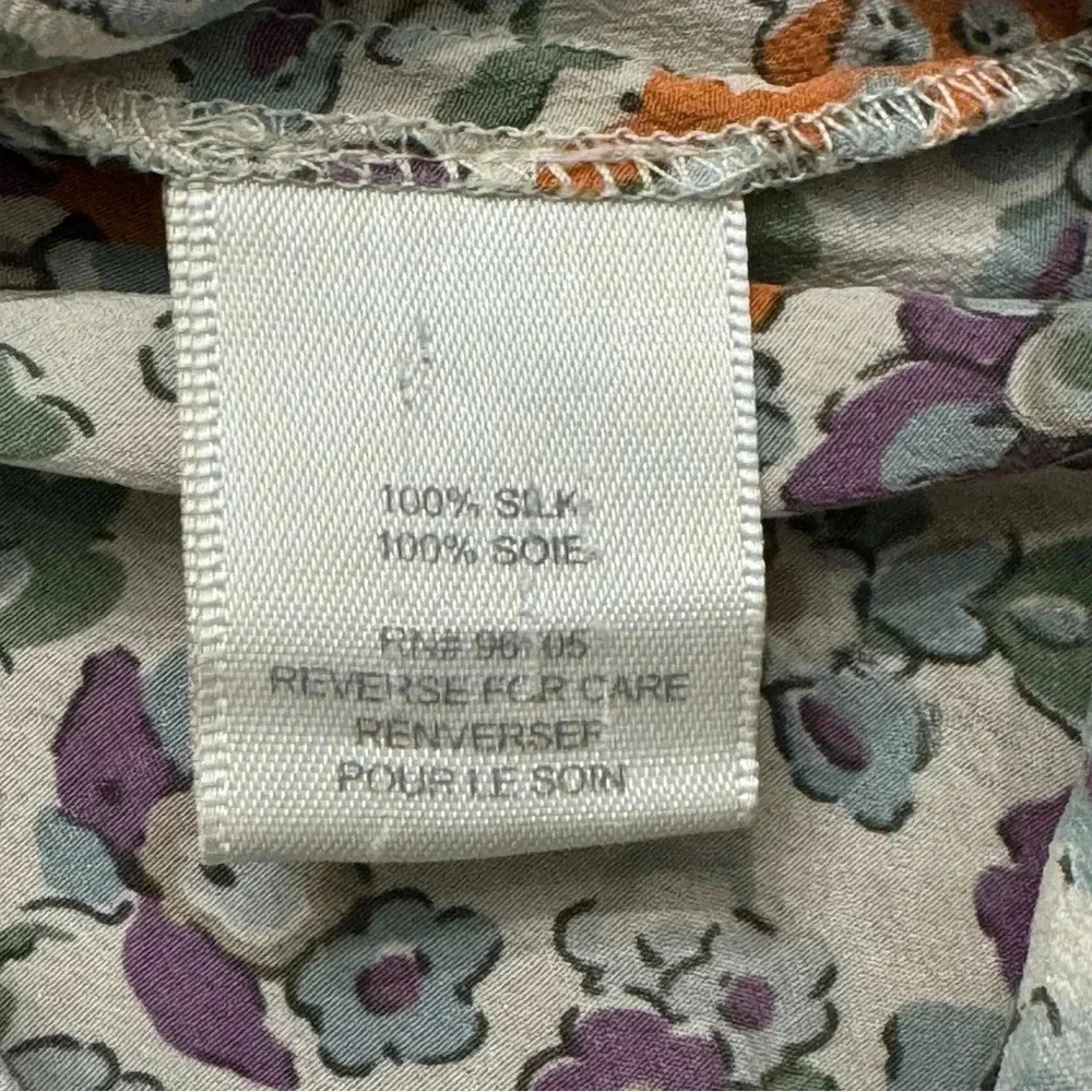 Rebecca Taylor 100% Silk Sleeveless Floral Top. Size 6 - Picture 5 of 8
